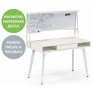 Изображение товара Компьютерный стол с ящиком и с полкой Ivor (прямоугольная столешница, 4 ножки)