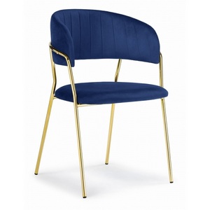 Изображение товара Стул на металлокаркасе Kamelia dark blue / gold