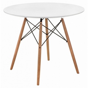 Изображение товара Стол с закругленными углами Table 80 white/wood (круглая столешница, 4 ножки)