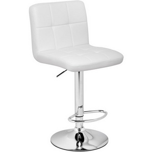 Изображение товара Барный стул с подставкой для ног белый Paskal white / chrome