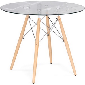 Изображение товара Стеклянный стол (регулировка по высоте) PT-151 80х80х76 clear glass/wood (круглая столешница, 4 ножки) Изображение товара Стеклянный стол (регулировка по высоте) PT-151 80х80х76 clear glass/wood (круглая столешница, 4 ножки)