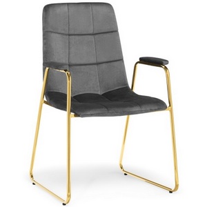 Изображение товара Стул на металлокаркасе Lana dark grey / gold