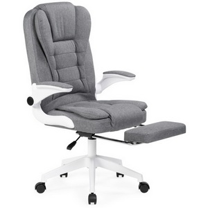 Изображение товара Стул для офиса компьютерный с крестовиной из пластика для оператора Mitis (пластик/ткань, белый/серый)