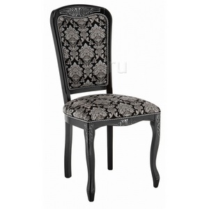 Изображение товара Стул для гостиной деревянные с тканевой обивкой Клето патина серебро / черный
