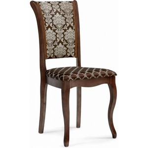 Изображение товара Деревянный стул для гостиной деревянный с высокой спинкой Фабиано орех / шоколад комби