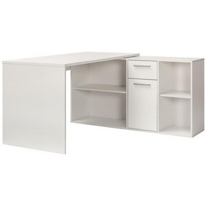 Изображение товара Письменный стол (регулировка по высоте) угловой с ящиком и полкой Mobi Лайт 03.245F белый гладкий 101 318820 (прямоугольная столешница)