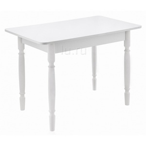 Изображение товара Стол с закругленными углами белый глянец Вуди (прямоугольная столешница, 4 ножки)