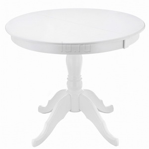 Изображение товара Стол вставка-бабочка с закругленными углами Лосон белый (круглая столешница, 4 ножки)