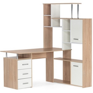 Изображение товара Компьютерный стол с ящиком и полкой КС15 правый дуб сонома (прямоугольная столешница)