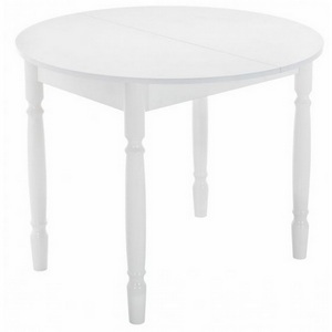 Изображение товара Стол вставка-бабочка с закругленными углами Аттер белый (круглая столешница, 4 ножки)