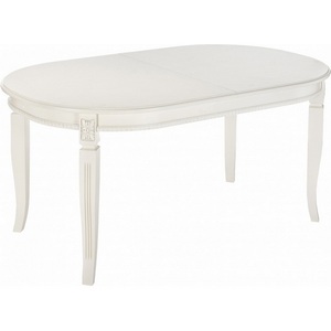 Изображение товара Кухонный стол вставка-бабочка Aviano (Массив бука, Шпон/Молочный) (овальная столешница, 4 ножки)