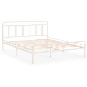 Изображение товара Полутораспальная кровать с металлическим основанием с реечным дном Рейк 140х200 белая