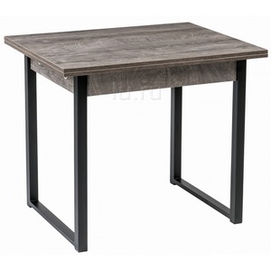 Изображение товара Стол с боковыми вставками Форли дуб рошелье/черный матовый (прямоугольная столешница, I I-образная опора)