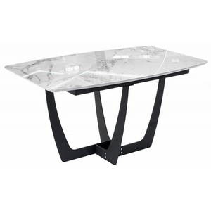 Изображение товара Стол вставка-бабочка Миссандея белый мрамор/графит (прямоугольная столешница)