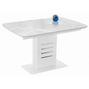 Изображение товара Стол с вставкой с закругленными углами на тумбе Кейтлин белый (прямоугольная столешница)