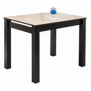 Изображение товара Стеклянный стол Раймунд бежевый/венге (прямоугольная столешница, 4 ножки)