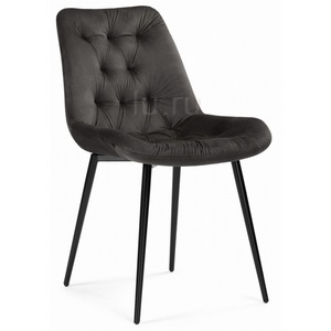 Изображение товара Стул на металлокаркасе Гояр графитовый / черный глянец
