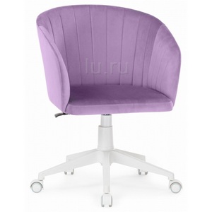Изображение товара Кресло офисное на колесиках с белой крестовиной Тибо сиреневый