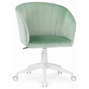 Изображение товара Кресло офисное на колесиках с белой крестовиной Тибо confetti aquamarine
