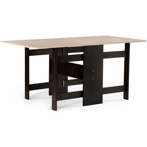 Изображение товара Кухонный стол подъемно-раскладной (раскрытая книга) Йентель (ЛДСП, Дуб молочный) (прямоугольная столешница, 2 ножки)