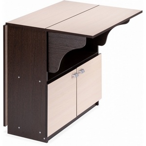 Изображение товара Кухонный стол трансформер с ящиком подъемно-раскладной (стол-книжка) Симоне венге/дуб молочный (Ламинат) (прямоугольная столешница)