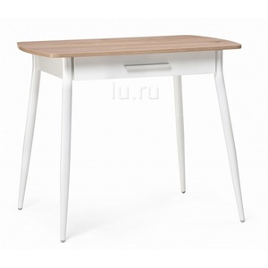Изображение товара Стол с закругленными углами Ревари эврика/белый (прямоугольная столешница, 4 ножки)