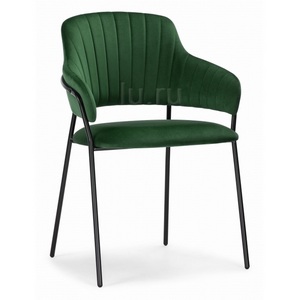 Изображение товара Стул на металлокаркасе Инклес темно-зеленый / черный глянец