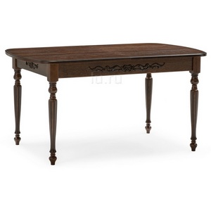 Изображение товара Стол вставка-бабочка на 8 персон Бевье орех темный/орех (прямоугольная столешница, 4 ножки)