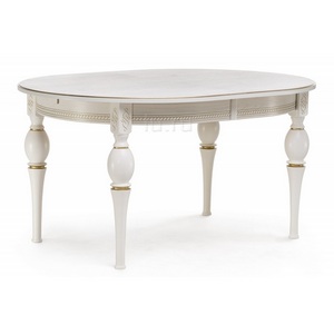 Изображение товара Стол вставка-бабочка на 8 персон Авилла молочный/золото (овальная столешница, 4 ножки)