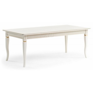 Изображение товара Стол вставка-бабочка на 10 персон Балмет молочный/золото (прямоугольная столешница, 4 ножки)