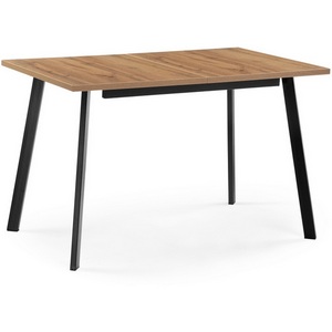 Изображение товара Стол с вставкой раскладной Notta Колон Лофт 120 25 мм черный матовый/дуб вотан 489606 (прямоугольная столешница, 4 ножки)