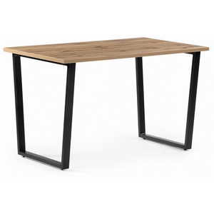 Изображение товара Стол Notta Лота Лофт 140 25 мм черный матовый/дуб вотан 489611 (прямоугольная столешница, I I-образная опора)