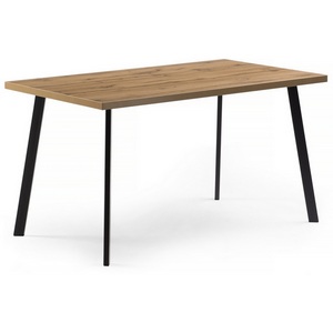 Изображение товара Стол Notta Тринити Лофт 140 25 мм дуб вотан/черный матовый 489624 (прямоугольная столешница, 4 ножки)