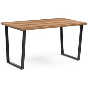 Изображение товара Стол Notta Лота Лофт 140 25 мм дуб делано темный/черный матовый 489640 (прямоугольная столешница, I I-образная опора)