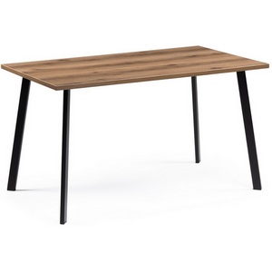 Изображение товара Стол Notta Тринити Лофт 140 25 мм черный матовый/дуб делано темный 489641 (прямоугольная столешница, 4 ножки)
