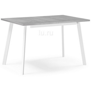 Изображение товара Стол с вставкой раскладной Notta Колон Лофт 120 25 мм бетон/белый матовый 489645 (прямоугольная столешница, 4 ножки)