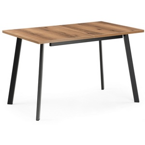 Изображение товара Стол с вставкой деревянный мм дуб делано темный/матовый черный Notta Колон 489647 (прямоугольная столешница, 4 ножки)