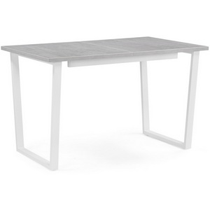 Изображение товара Стол с вставкой раскладной Лота Лофт 120 25 мм бетон/белый матовый (прямоугольная столешница, I I-образная опора)