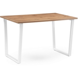 Изображение товара Стол Notta Лота Лофт 140 25 мм белый матовый/дуб вотан 489651 (прямоугольная столешница, I I-образная опора)