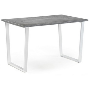 Изображение товара Стол Notta Лота Лофт 140 25 мм белый матовый/бетон 489653 (прямоугольная столешница, I I-образная опора)