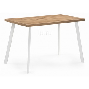 Изображение товара Стол Notta Тринити Лофт 120 25 мм белый матовый/дуб вотан 489654 (прямоугольная столешница, 4 ножки)