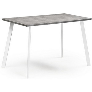 Изображение товара Стол Notta Тринити Лофт 140 25 мм бетон/белый матовый 489659 (прямоугольная столешница, 4 ножки)