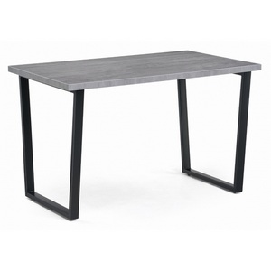 Изображение товара Стол Notta Лота Лофт 120 25 мм бетон/черный матовый 489666 (прямоугольная столешница, I I-образная опора)