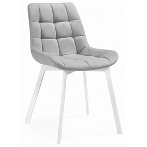 Изображение товара Стул Notta на металлокаркасе Челси светло-серый / белый каркас 489744