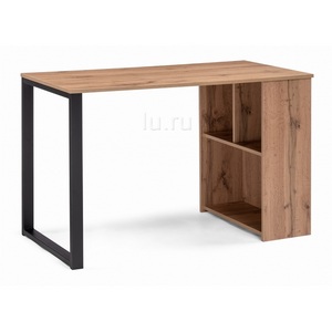 Изображение товара Письменный стол с полкой Notta Битти Лофт 116х60х75 дуб вотан/черный матовый 495410 (прямоугольная столешница)