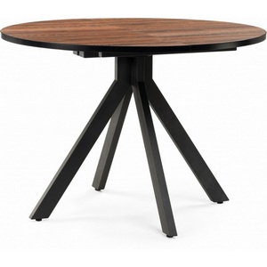 Изображение товара Деревянный стол вставка-бабочка Бетина дерево/черный (круглая столешница, 4 ножки)