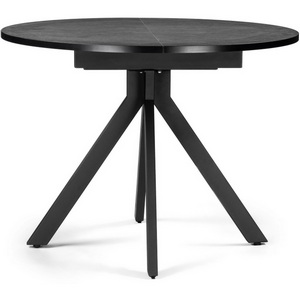 Изображение товара Деревянный стол вставка-бабочка Бетина 100 черный (круглая столешница, 4 ножки)