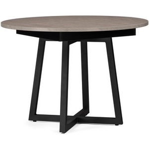 Изображение товара Деревянный стол вставка-бабочка Регна черный/бежевый (круглая столешница, X-образная опора)