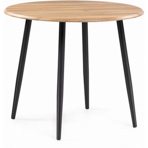 Изображение товара Деревянный стол Notta Абилин 90х76 дуб вотан/черный матовый 507213 (круглая столешница, 4 ножки)
