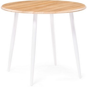 Изображение товара Стол деревянный дуб вотан/белый матовый Notta Абилин 507214 (круглая столешница, 4 ножки)